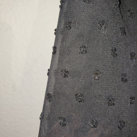 Kasin Womens Bow Tie Long Sleeve Blouse Swiss Dot Shirts Office Tops black large - Picture 4 of 6